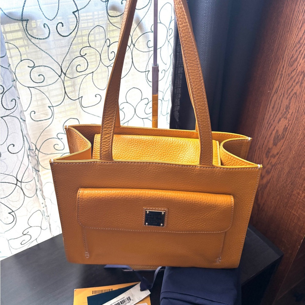 Dooney & Bourke Gold Leather Tote Bag